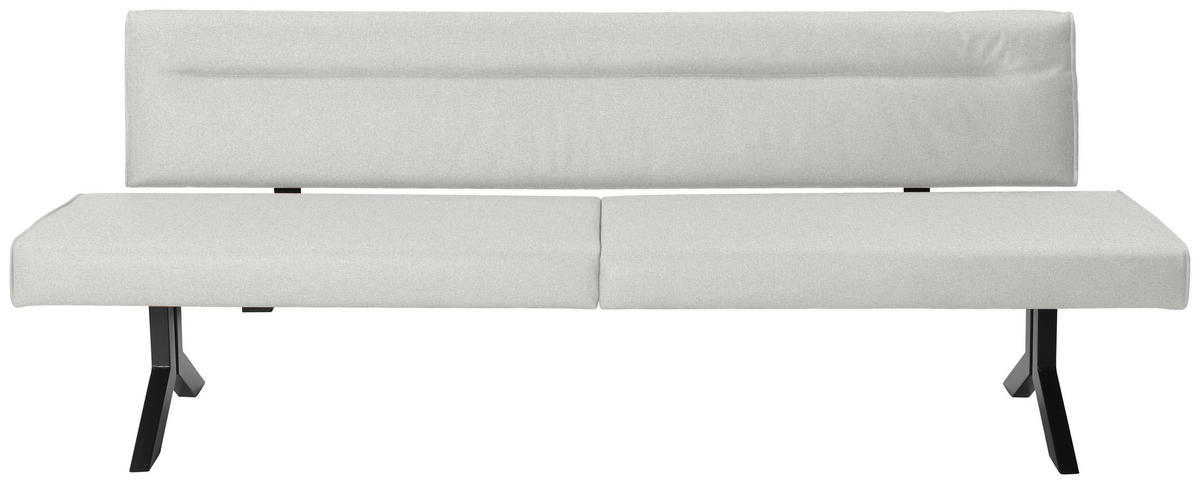 SITZBANK in Metall, Textil Beige  - Beige/Schwarz, Konventionell, Textil/Metall (220/87/70cm) - Moderano