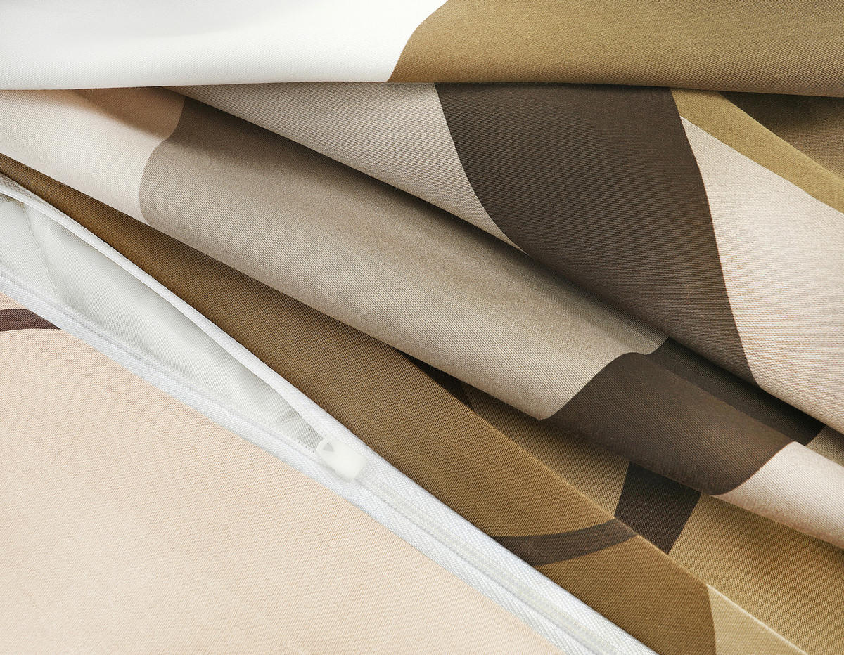 WENDEBETTWÄSCHE 2-teilig Satin 140/200 cm  - Hellbraun/Ecru, Basics, Textil (140/200cm) - Novel