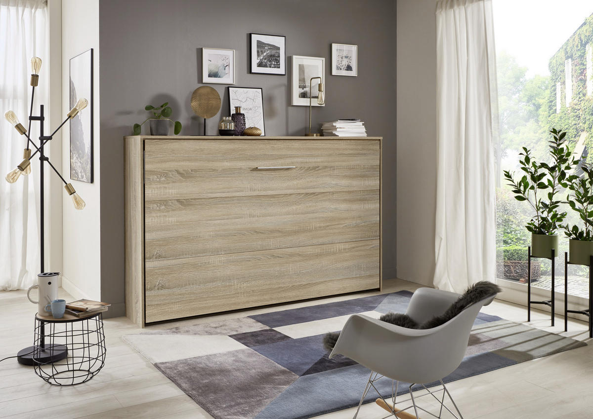 SCHRANKBETT 140/200 cm Eichefarben  - Eichefarben, Konventionell, Holz/Holzwerkstoff (140/200cm) - MID.YOU