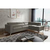 ECKSOFA MONDO Schlammfarben Echtleder Lederlook  - Chromfarben/Schlammfarben, Design, Leder/Textil (286/208cm) - Livetastic