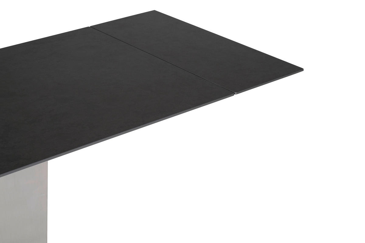 ESSTISCH Anthrazit, Edelstahlfarben rechteckig  ausziehbar  - Edelstahlfarben/Anthrazit, Design, Keramik/Metall (120-179/80/76cm) - Novel