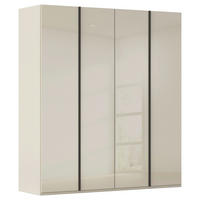 DREHTÜRENSCHRANK 201/223/61 cm,  in Champagner, 4-türig  - Champagner/Graphitfarben, Basics, Glas/Holzwerkstoff (201/223/61cm) - Novel