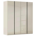 DREHTÜRENSCHRANK 201/223/61 cm,  in Champagner, 4-türig  - Champagner/Graphitfarben, Basics, Glas/Holzwerkstoff (201/223/61cm) - Novel