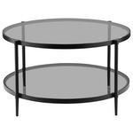 COUCHTISCH Rauchglas 80/80/42,5 cm rund Grau, Schwarz  - Schwarz/Grau, MODERN, Glas/Metall (80/80/42,5cm) - Carryhome