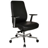 DREHSTUHL  in Schwarz  - Silberfarben/Schwarz, Basics, Leder/Kunststoff (67/110/60cm) - MID.YOU