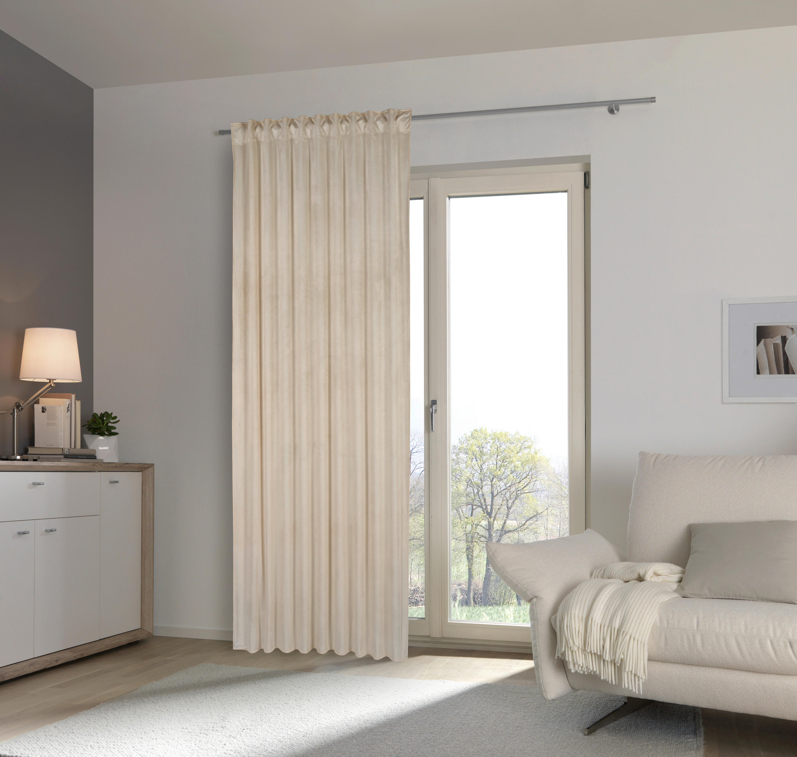 FERTIGVORHANG blickdicht 135/245 cm - Taupe, Basics, Textil (135/245cm) - Esposa