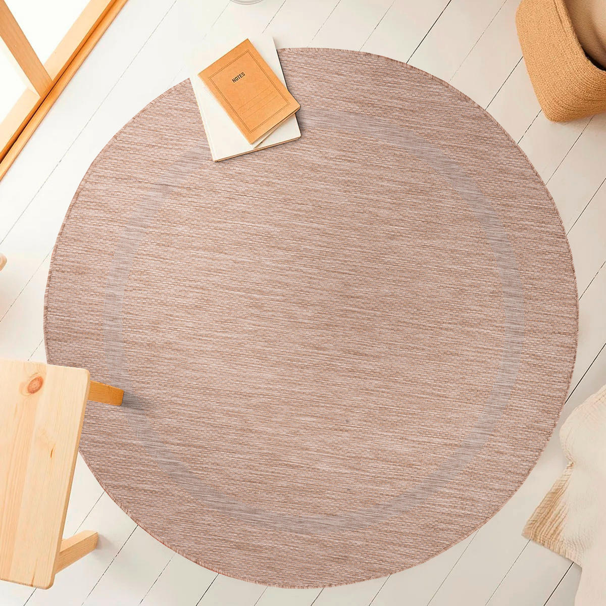 FLACHWEBETEPPICH 120/120 cm Relax Beige  - Beige, Basics, Textil (120/120cm) - Novel