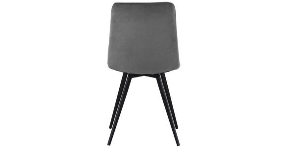 STUHL Samt Grau - Schwarz/Grau, Design, Textil/Metall (45/88/54,5cm) - Carryhome