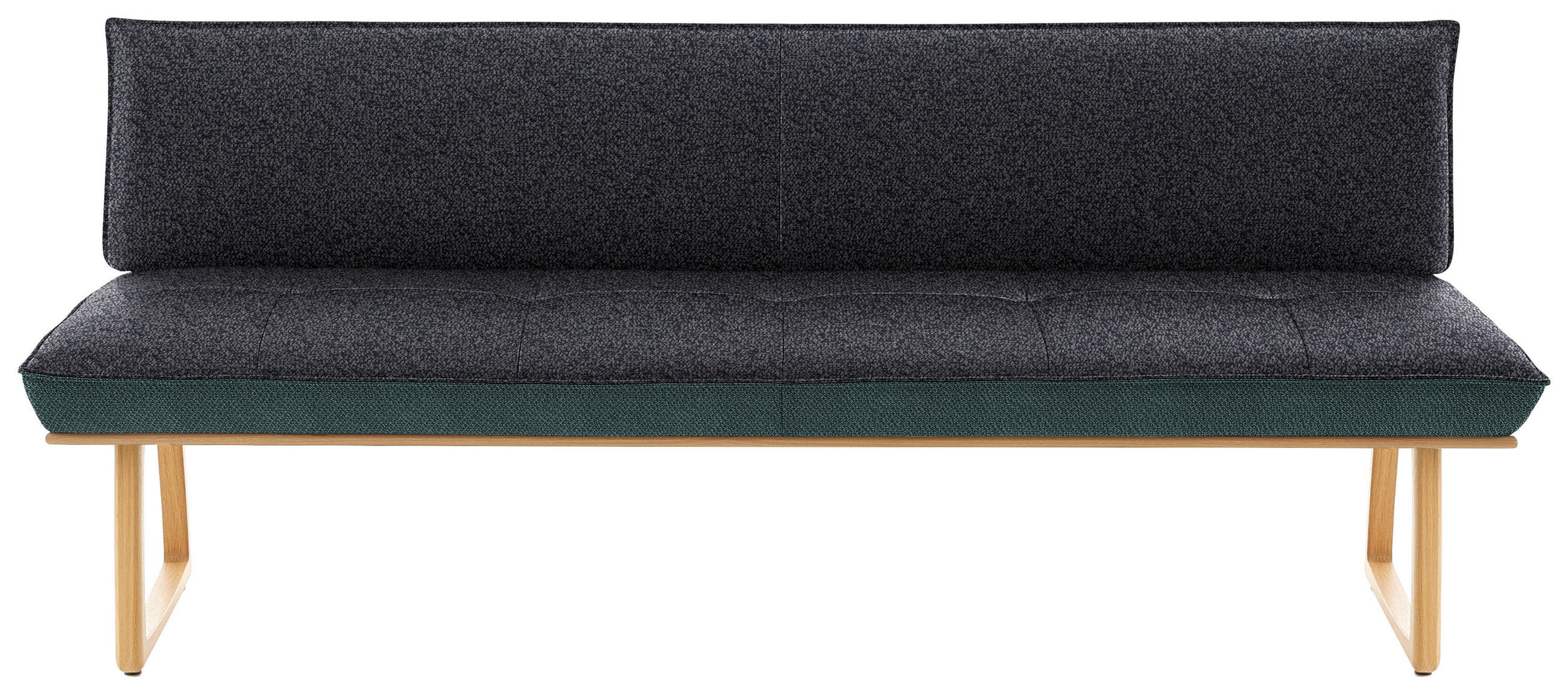 SITZBANK 214/88/66 cm  in Petrol, Dunkelgrau, Wildeiche  - Wildeiche/Eichefarben, Design, Holz/Textil (214/88/66cm) - Koinor
