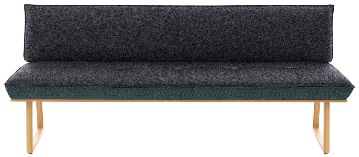 SITZBANK in Holz, Textil Petrol, Dunkelgrau, Wildeiche  - Wildeiche/Eichefarben, Design, Holz/Textil (194/88/66cm) - Koinor