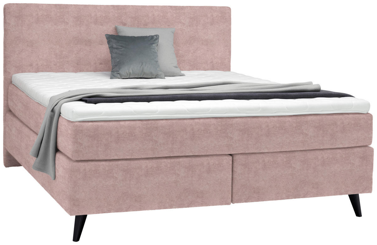 BOXSPRINGBETT 200/200 cm  in Altrosa  - Schwarz/Altrosa, Konventionell, Holz/Textil (200/200cm) - Voleo