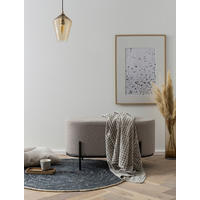 HOCKER Bouclé Taupe  - Taupe/Schwarz, MODERN, Textil/Metall (80/42/40cm) - Livetastic