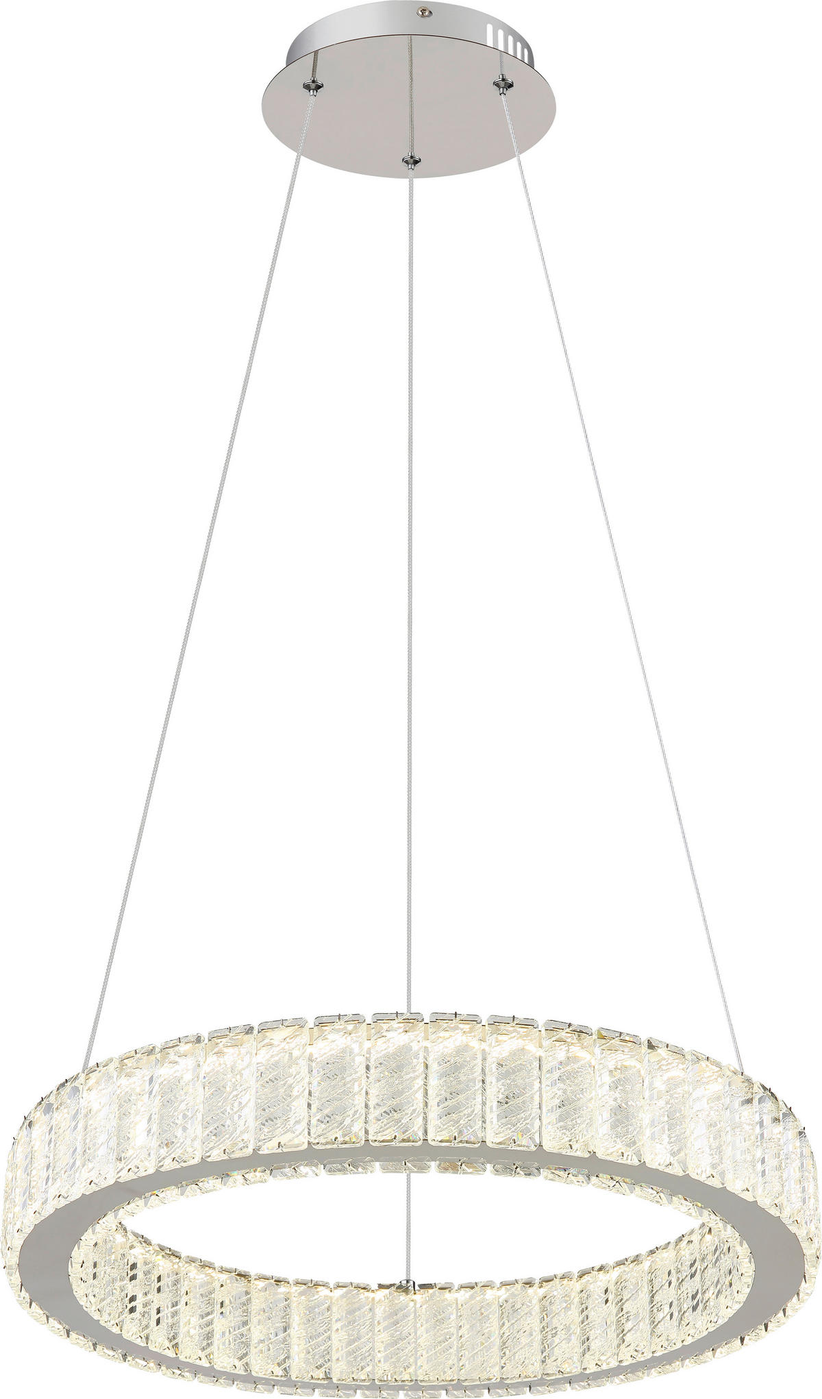 LED-HÄNGELEUCHTE 50/120 cm  - Chromfarben, KONVENTIONELL, Glas/Metall (50/120cm) - Glandor