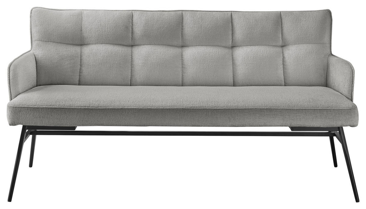 SITZBANK 180/88/68 cm Mikrofaser Grau, Schwarz  - Schwarz/Grau, Design, Textil/Metall (180/88/68cm) - SetOne by Musterring