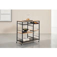 SERVIERWAGEN Naturfarben, Schwarz  - Schwarz/Naturfarben, Trend, Holzwerkstoff/Kunststoff (86/40/86cm) - Xora