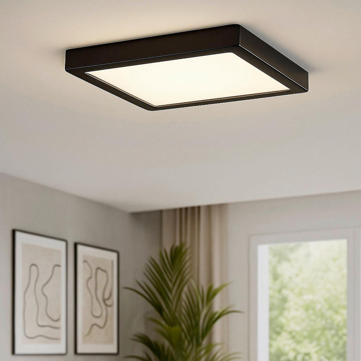 LED-DECKENLEUCHTE  30 cm  - Schwarz/Weiß, Design, Kunststoff/Metall (30cm) - Globo