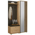 GARDEROBE 5-teilig  in 114/197/40 cm  - Schwarz/Eiche Artisan, Design, Glas/Holzwerkstoff (114/197/40cm) - Carryhome