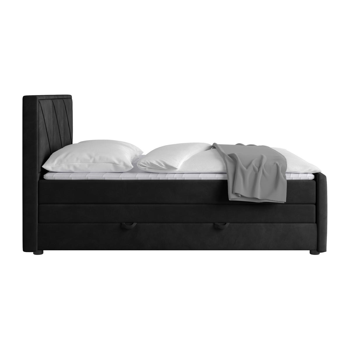 BOXSPRINGBETT 180/200 cm  in Schwarz  - Schwarz, MODERN, Karton/Holzwerkstoff (180/200cm) - MID.YOU