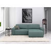 ECKSOFA in Struktur Mintgrau  - Mintgrau/Schwarz, Modern, Kunststoff/Textil (265/164cm) - Trendmanufaktur
