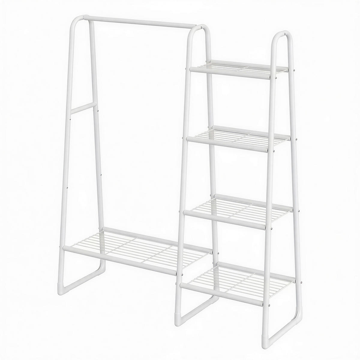 KLEIDERSTÄNDER in Weiß 101,7/153,3/40 cm   - Weiß, Trend, Kunststoff/Metall (101,7/153,3/40cm) - Boxxx