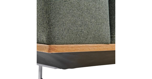 WOHNLANDSCHAFT in Webstoff Olivgrün - Edelstahlfarben/Olivgrün, Design, Holz/Textil (311/163cm) - Dieter Knoll