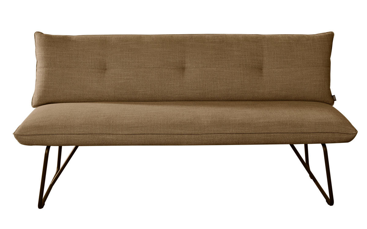 SITZBANK 180/90/70 cm Struktur Braun, Orange Metall  - Schwarz/Braun, Design, Textil/Metall (180/90/70cm) - Dieter Knoll