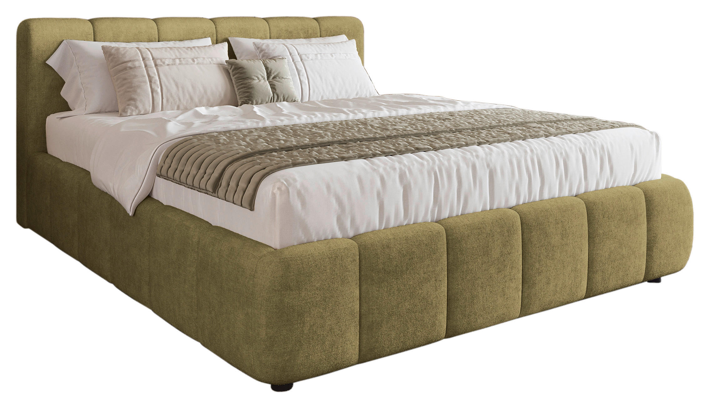 POLSTERBETT 180/200 cm, inkl. Lattenrost, Bettkasten,  in Grün  - Schwarz/Grün, KONVENTIONELL, Holz/Kunststoff (180/200cm) - Boxxx