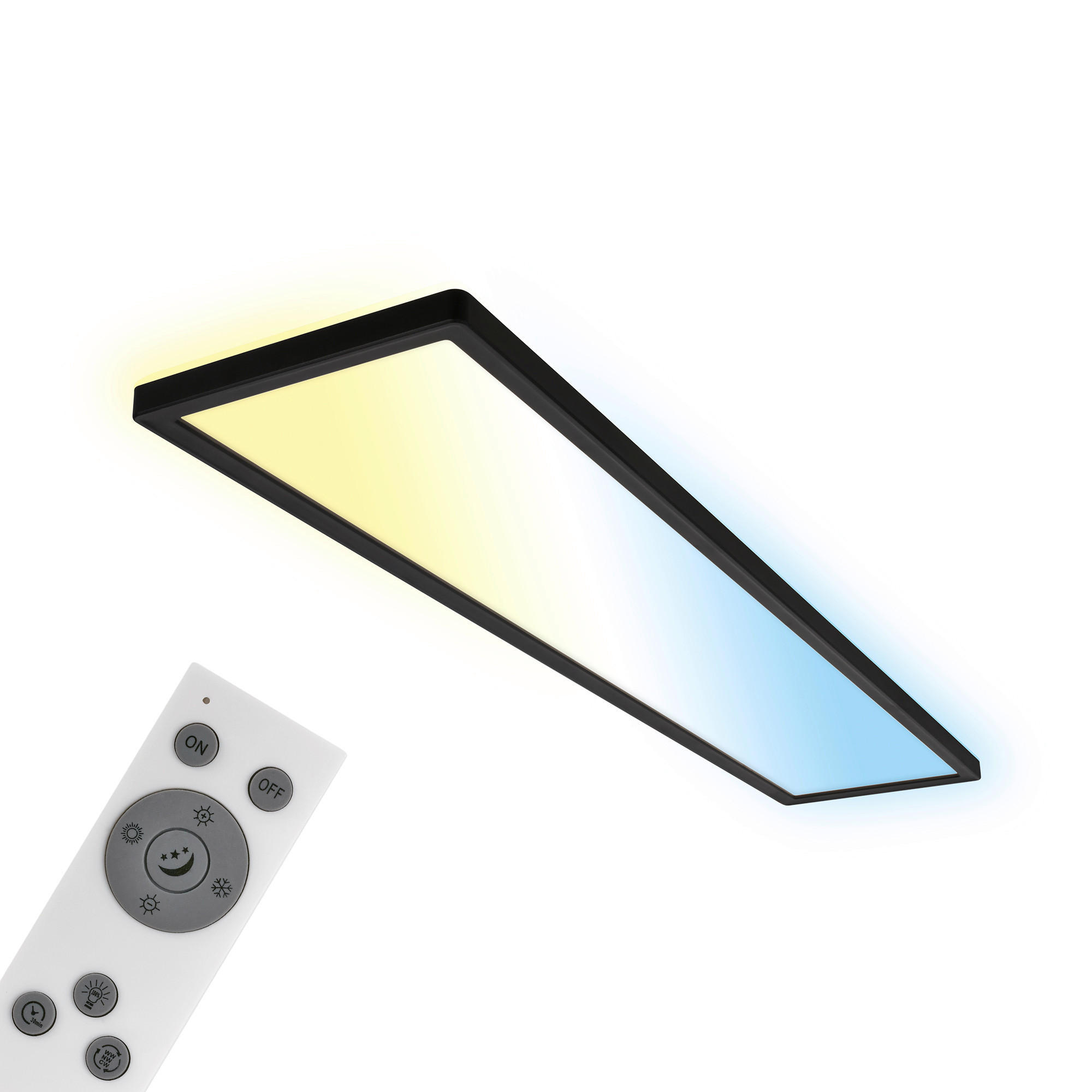 LED-PANEEL Slim 98/20/3 cm   - Schwarz, Design, Kunststoff (98/20/3cm)