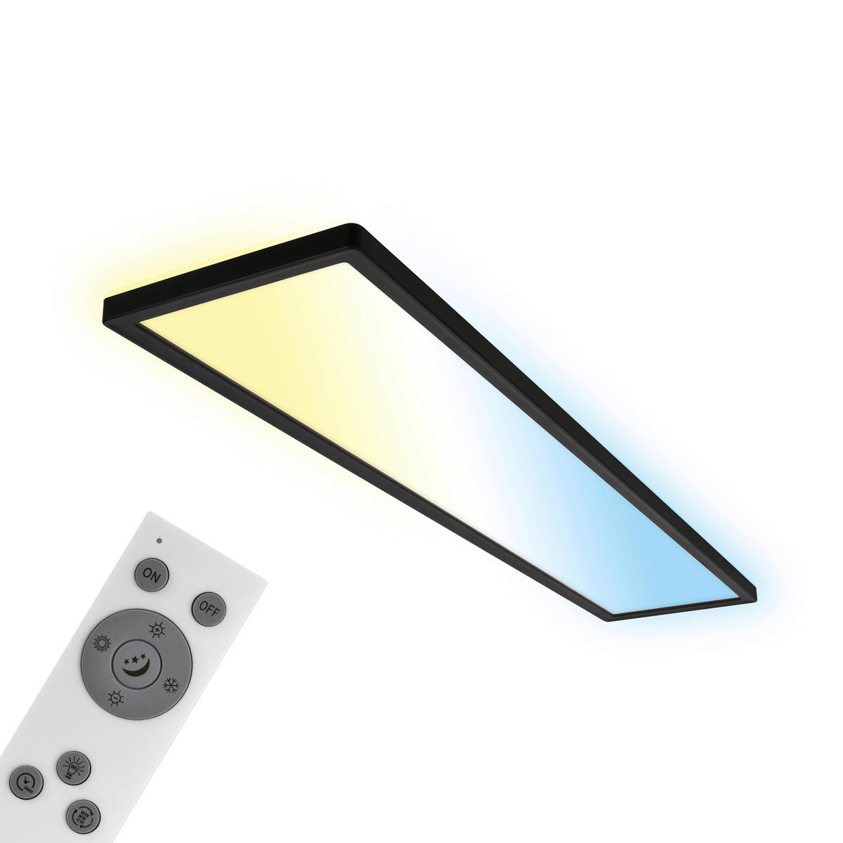 LED-PANEEL Slim 98/20/3 cm   - Schwarz, Design, Kunststoff (98/20/3cm)