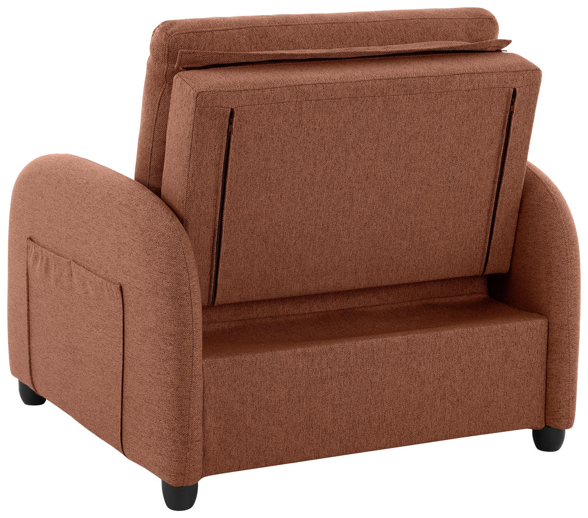 SCHLAFSESSEL Leinenoptik Rostfarben    - Rostfarben/Schwarz, Design, Kunststoff/Textil (102/94/95cm) - Livetastic