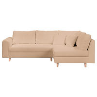 ECKSOFA Ariella Beige Bouclé  - Beige/Naturfarben, Design, Holz/Textil (231/161cm) - Livetastic