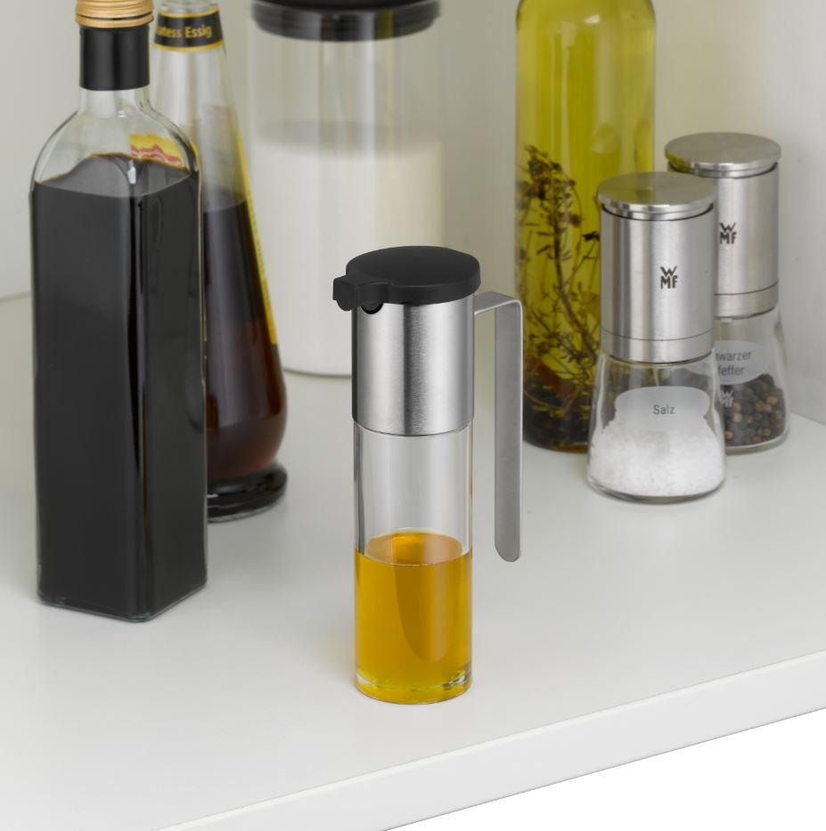 ESSIG-/ÖLFLASCHE - Klar/Edelstahlfarben, Design, Glas/Kunststoff (17cm) - WMF