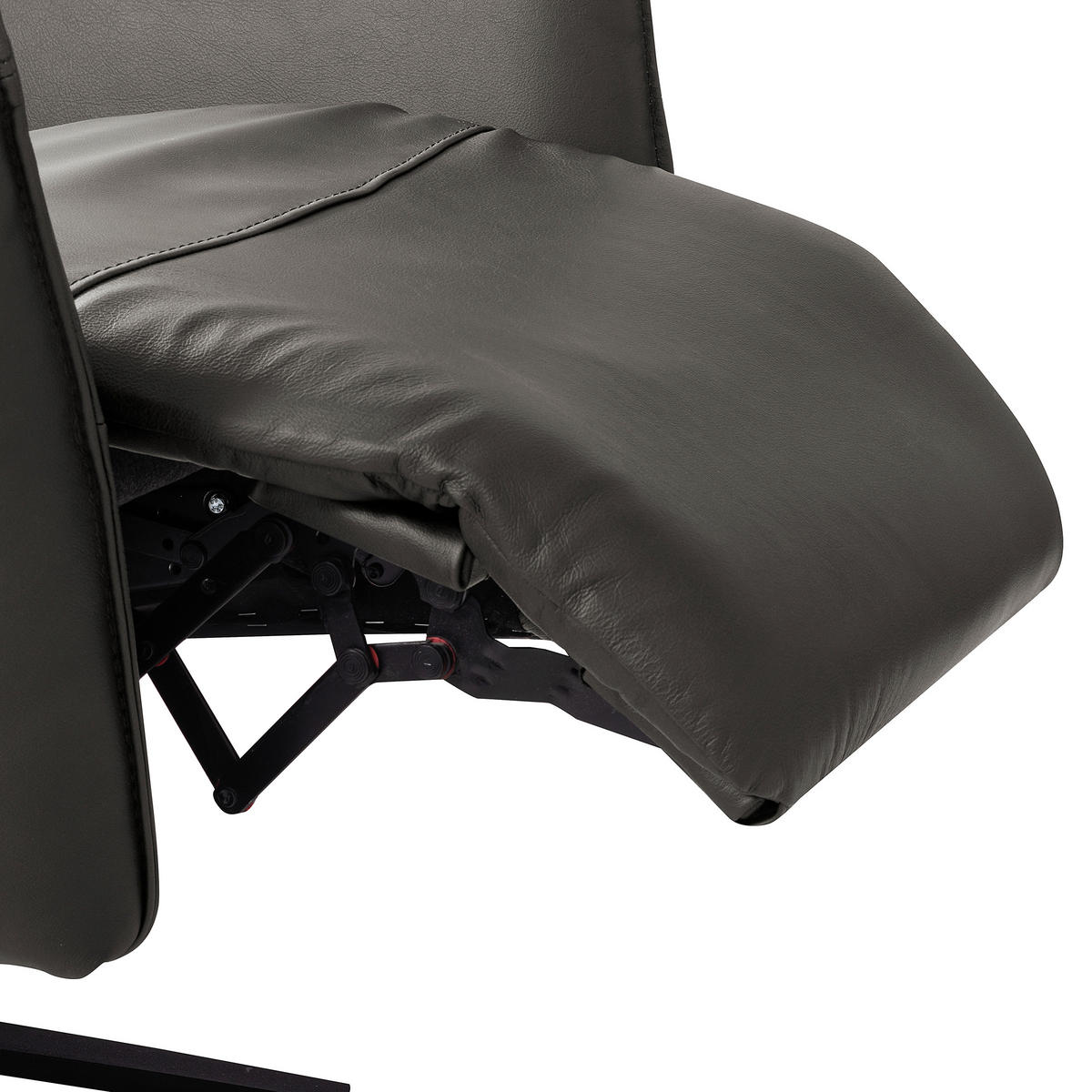 RELAXSESSEL in Leder Anthrazit  - Anthrazit/Schwarz, Design, Leder/Metall (77/107/88cm) - Livetastic