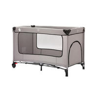 PRENOSIVI KREVETAC    60/120 cm   - svetlosiva/crna, Osnovno, metal/tekstil (60/120cm) - Fillikid