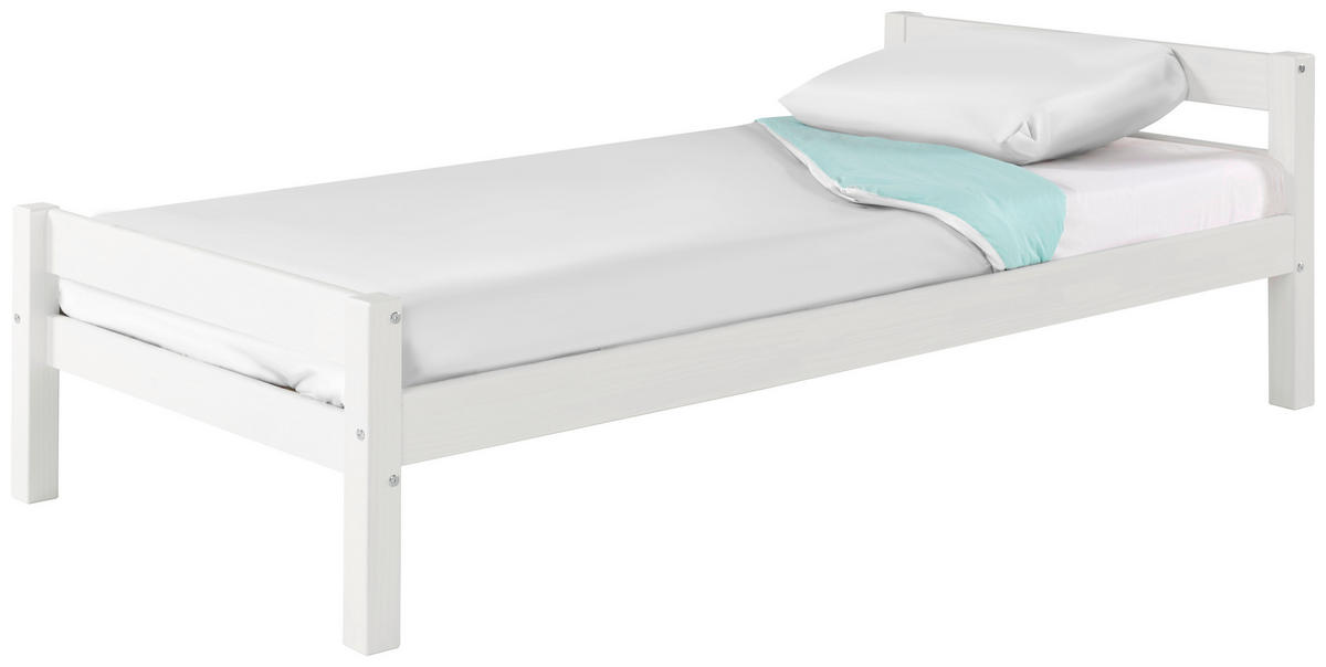 BETT 90/200 cm  in Weiß  - Naturfarben/Weiß, LIFESTYLE, Holz (90/200cm) - MID.YOU