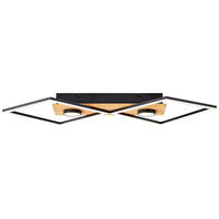 LED-DECKENLEUCHTE    70,7/35,4/6,2 cm  - Schwarz/Braun, Design, Holz/Kunststoff (70,7/35,4/6,2cm) - Brilliant