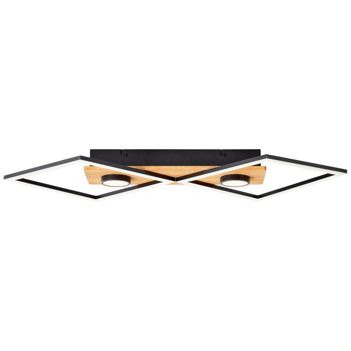 LED-DECKENLEUCHTE    70,7/35,4/6,2 cm  - Schwarz/Braun, Design, Holz/Kunststoff (70,7/35,4/6,2cm) - Brilliant