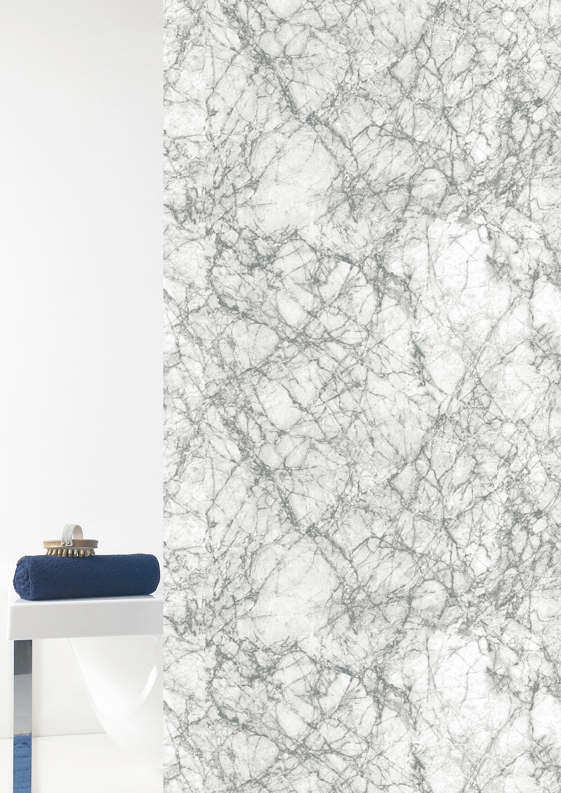 Grund Duschvorhang Marmor Grau 180x200 cm
