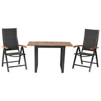 GARTENSET Akazie massiv Aluminium  - Graphitfarben/Akaziefarben, MODERN, Holz/Textil - Gardenson