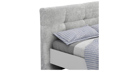 BETT 180/200 cm in Grau, Weiß - Schwarz/Weiß, Design, Metall (180/200cm) - Novel
