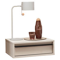 NACHTSCHRANK 50/17/34 cm  - Kaschmir/Schwarz, KONVENTIONELL, Holzwerkstoff/Metall (50/17/34cm) - Chameo