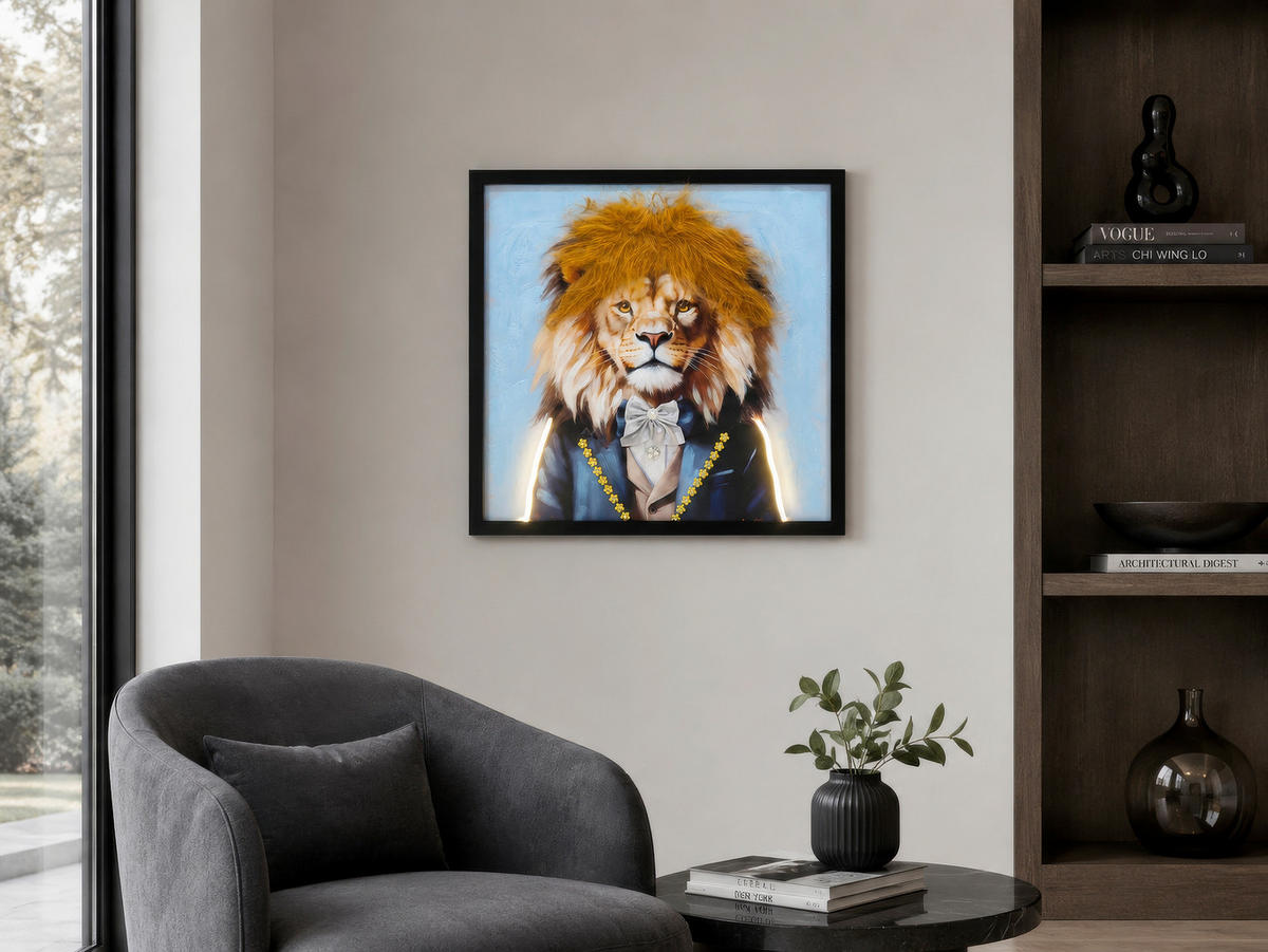 LED-DEKOLEUCHTE George 52/3.3/52 cm  - Multicolor/Schwarz, Basics, Kunststoff/Fell (52/3.3/52cm) - Globo
