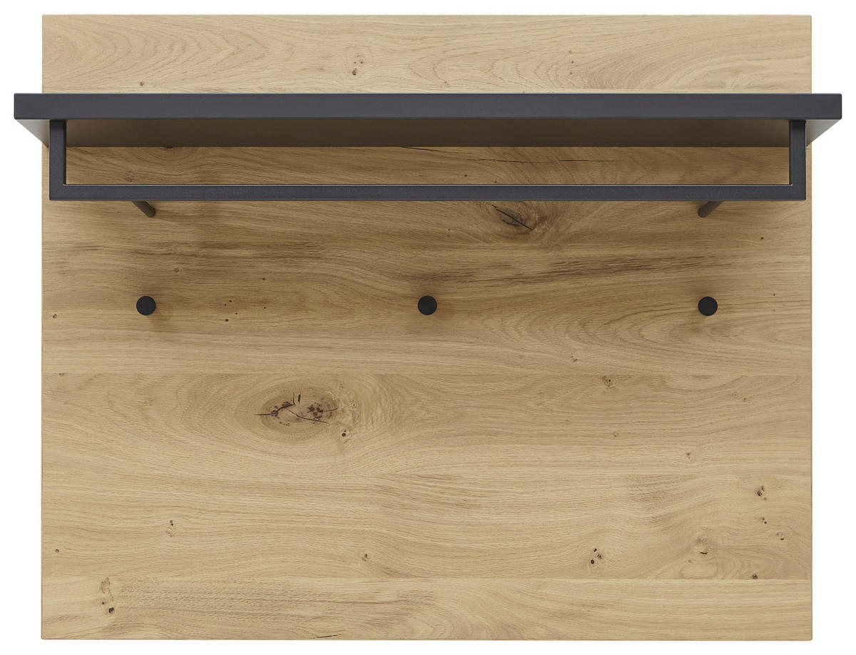 GARDEROBENPANEEL  in 80/65/27 cm  - Eichefarben/Anthrazit, Design, Holz/Metall (80/65/27cm) - Dieter Knoll