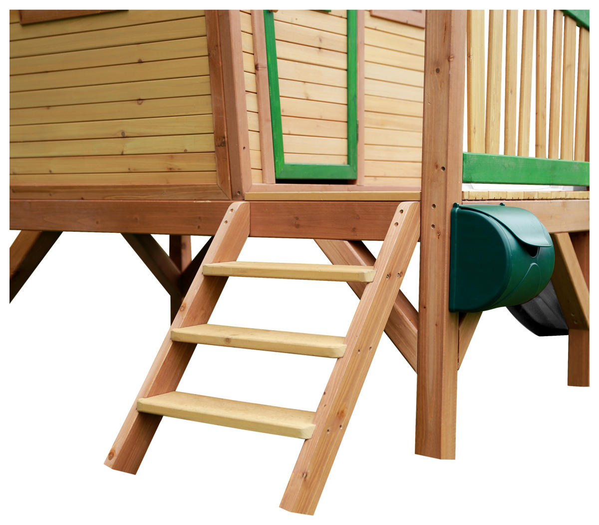 SPIELHAUS 264/203/177 cm  - Braun/Weiß, KONVENTIONELL, Holz/Kunststoff (264/203/177cm) - Ambia Garden
