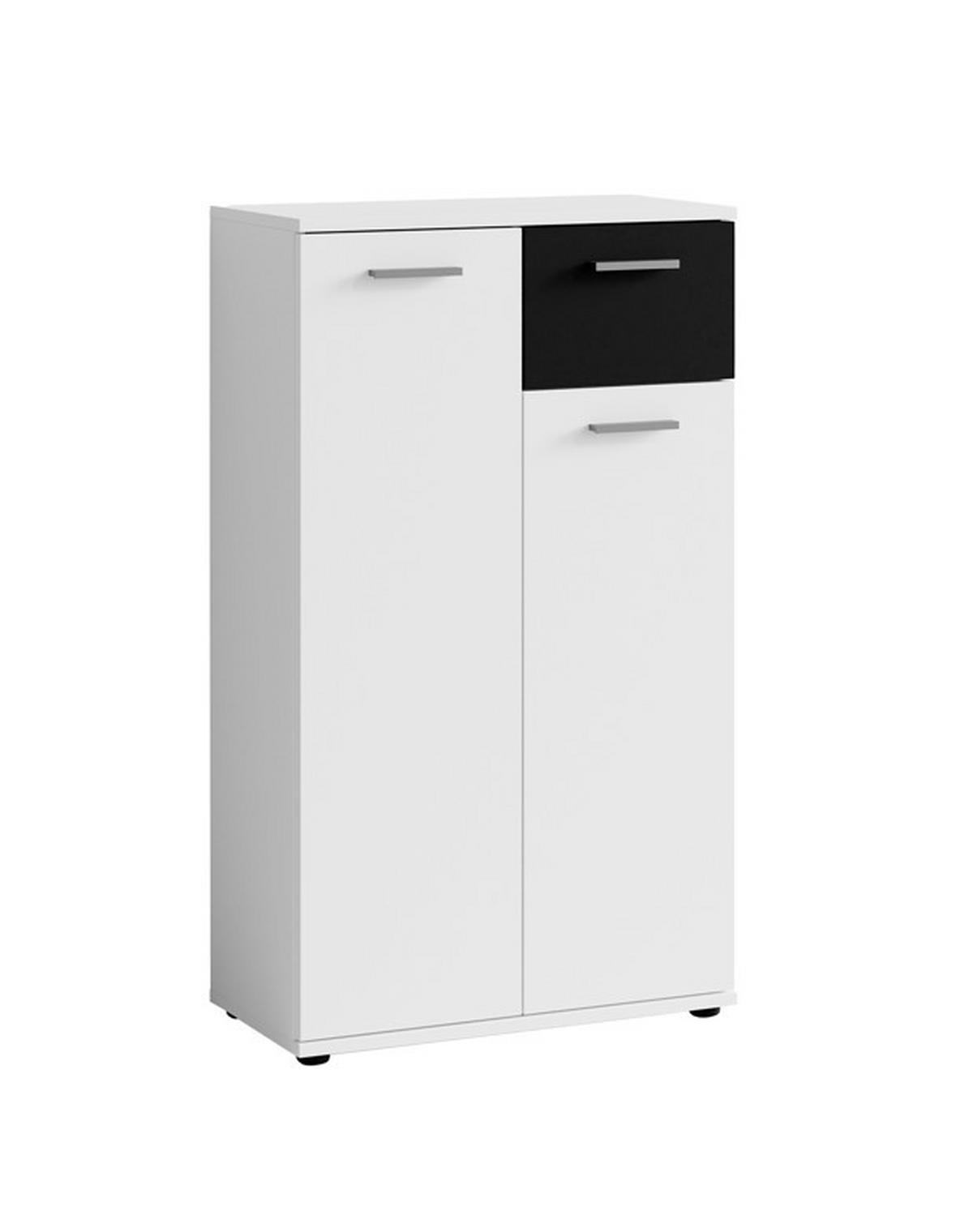 GARDEROBE 5-teilig  in 49/196/30 cm  - Schwarz/Weiß, Design, Glas/Holzwerkstoff (49/196/30cm) - MID.YOU