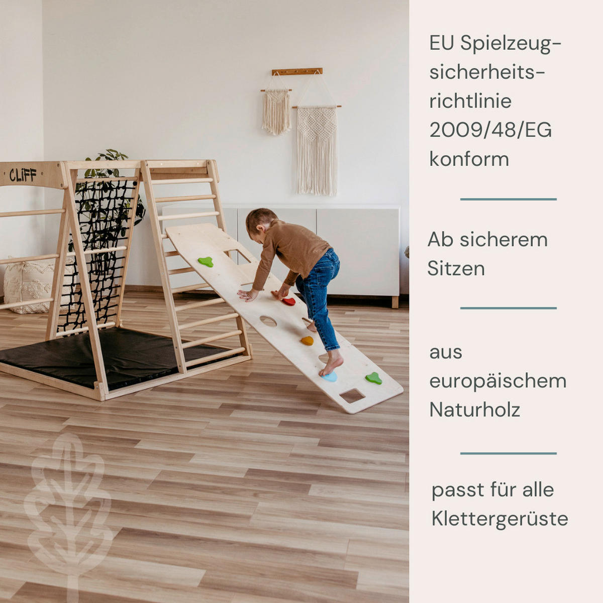 KLETTERGERÜST ZUBEHÖR - Birkefarben, Basics, Holz (140/50cm) - CLIFF