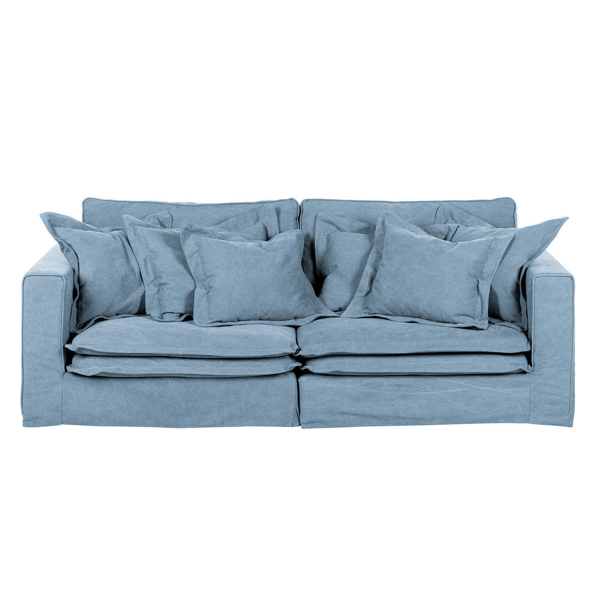 3-SITZER-SOFA STELLA in Webstoff Blau  - Blau/Schwarz, Design, Kunststoff/Textil (238/90/119cm) - P & B