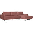 ECKSOFA in Webstoff Rosa  - Schwarz/Rosa, Design, Textil/Metall (320/172cm) - Valnatura