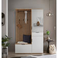 GARDEROBE  in 122/195/35 cm  - Weiß/Eiche Artisan, Design, Glas/Holzwerkstoff (122/195/35cm) - Xora
