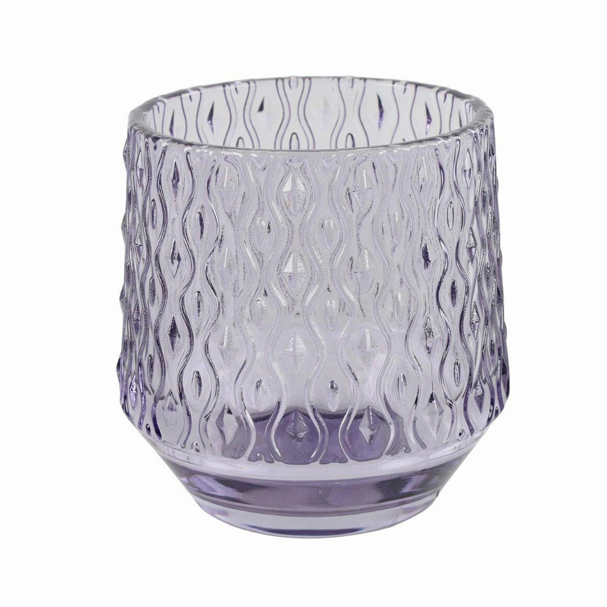 SVIJEĆNJAK  staklo   - ljubičasta, Basics, staklo (9.5/9.5/9.5cm)